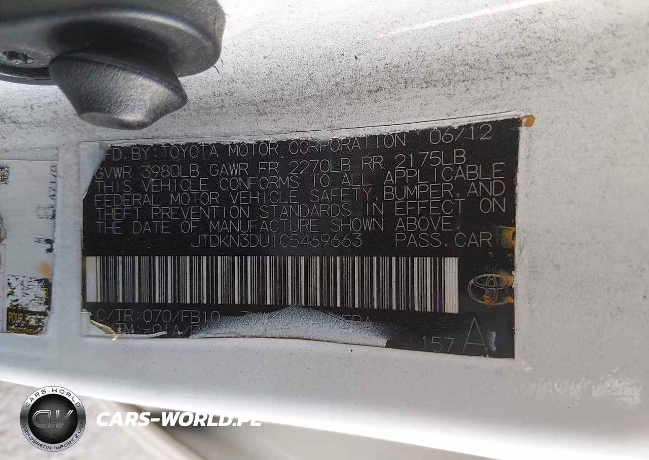 2012 Toyota Prius Two VIN:JTDKN3DU1C5469663 - 9