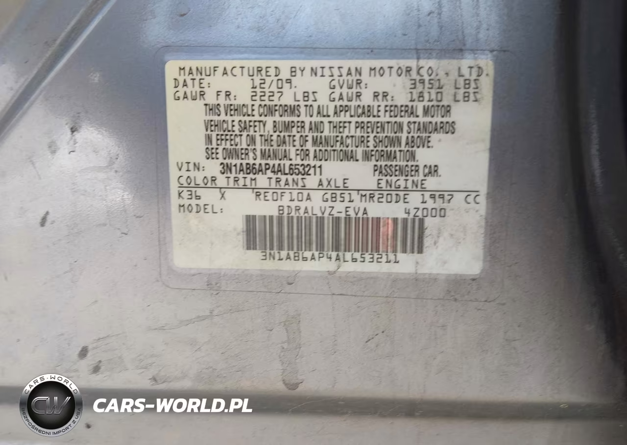 2010 Nissan Sentra 2.0Sl VIN:3N1AB6AP4AL653211 - 9