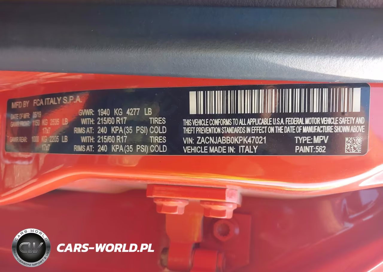 2019 Jeep Renegade Latitude Fwd VIN:ZACNJABB0KPK47021 - 9