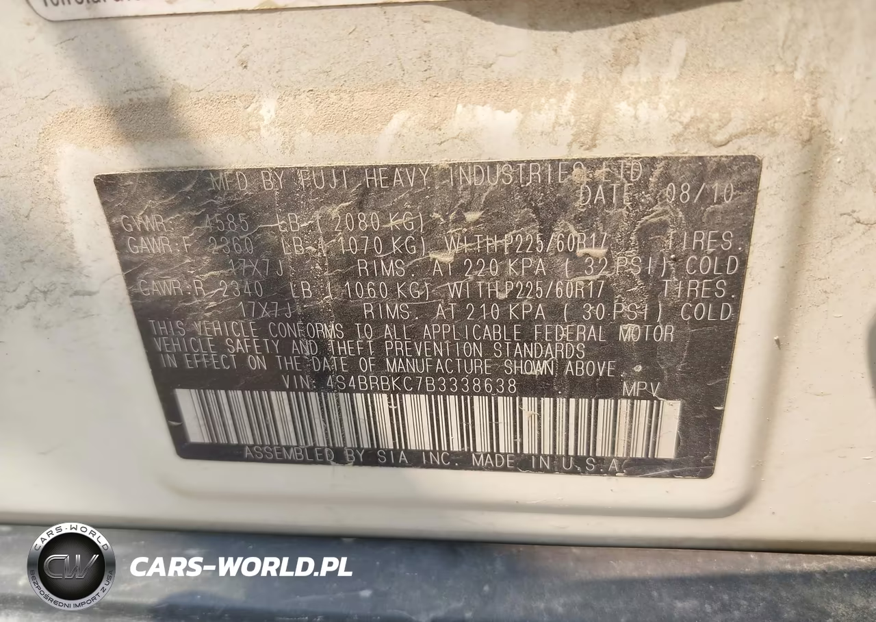 2011 Subaru Outback 2.5I Limited VIN:4S4BRBKC7B3338638 - 9