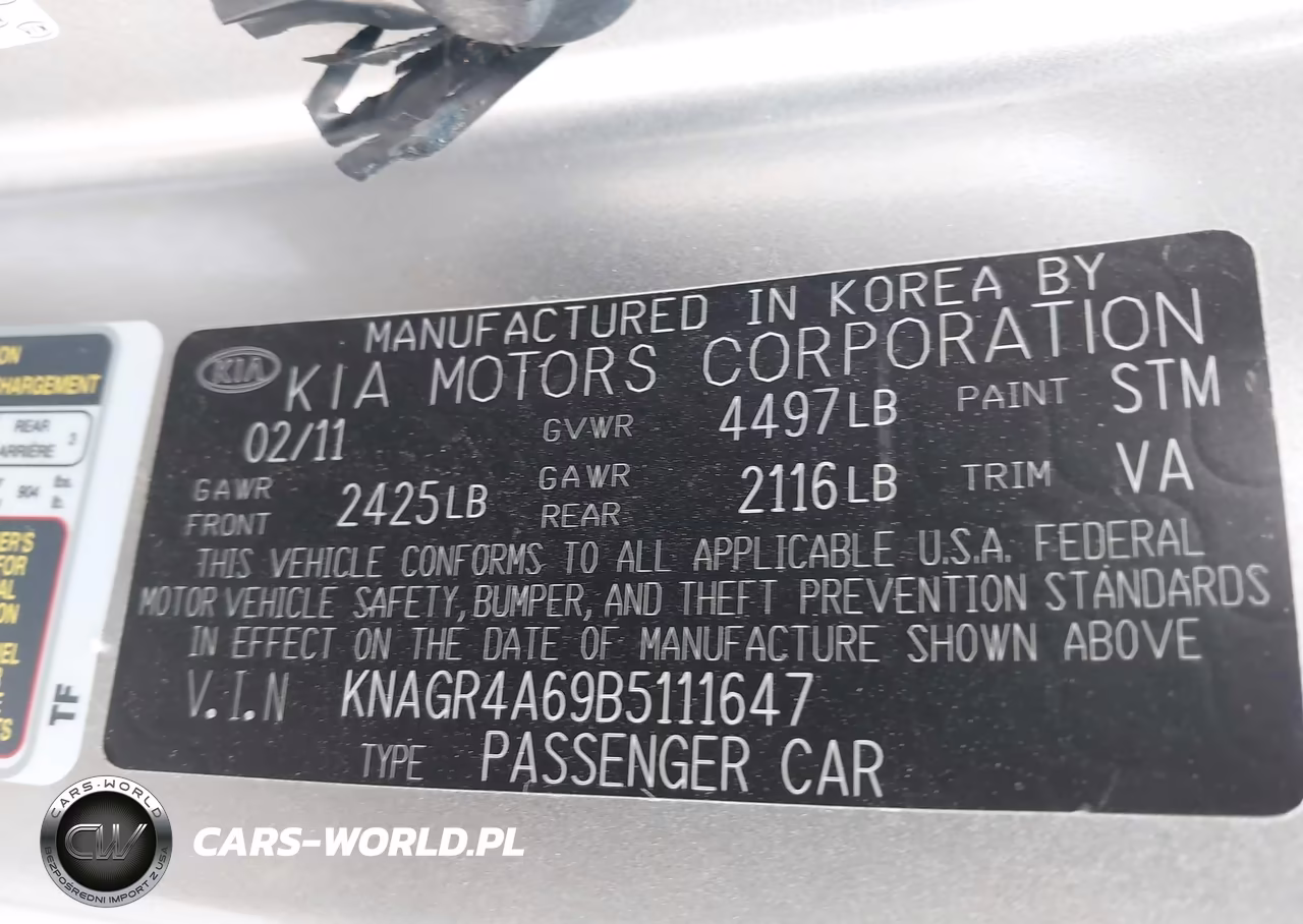 2011 Kia Optima Sx VIN:KNAGR4A69B5111647 - 9