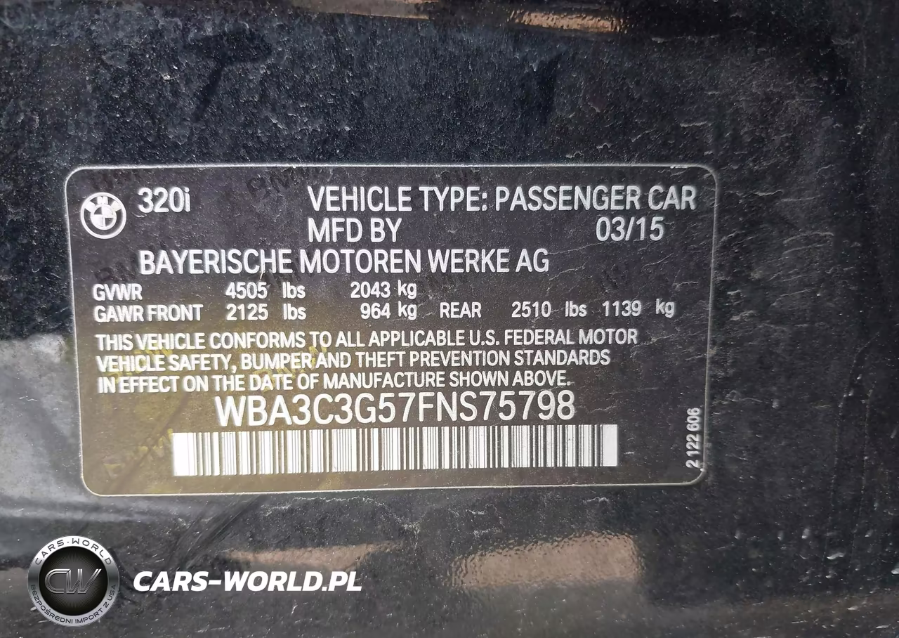 2015 BMW 320I xDrive VIN:WBA3C3G57FNS75798 - 9