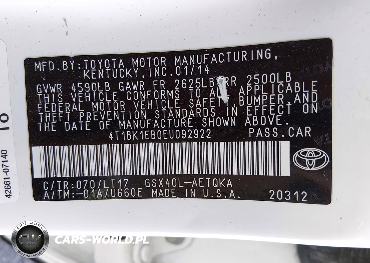 2014 Toyota Avalon Xle Touring VIN:4T1BK1EB0EU092922 - 9