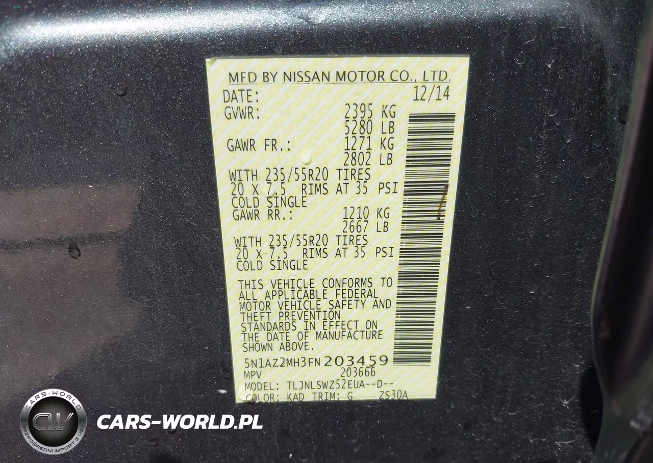 2015 Nissan Murano Platinum VIN:5N1AZ2MH3FN203459 - 9