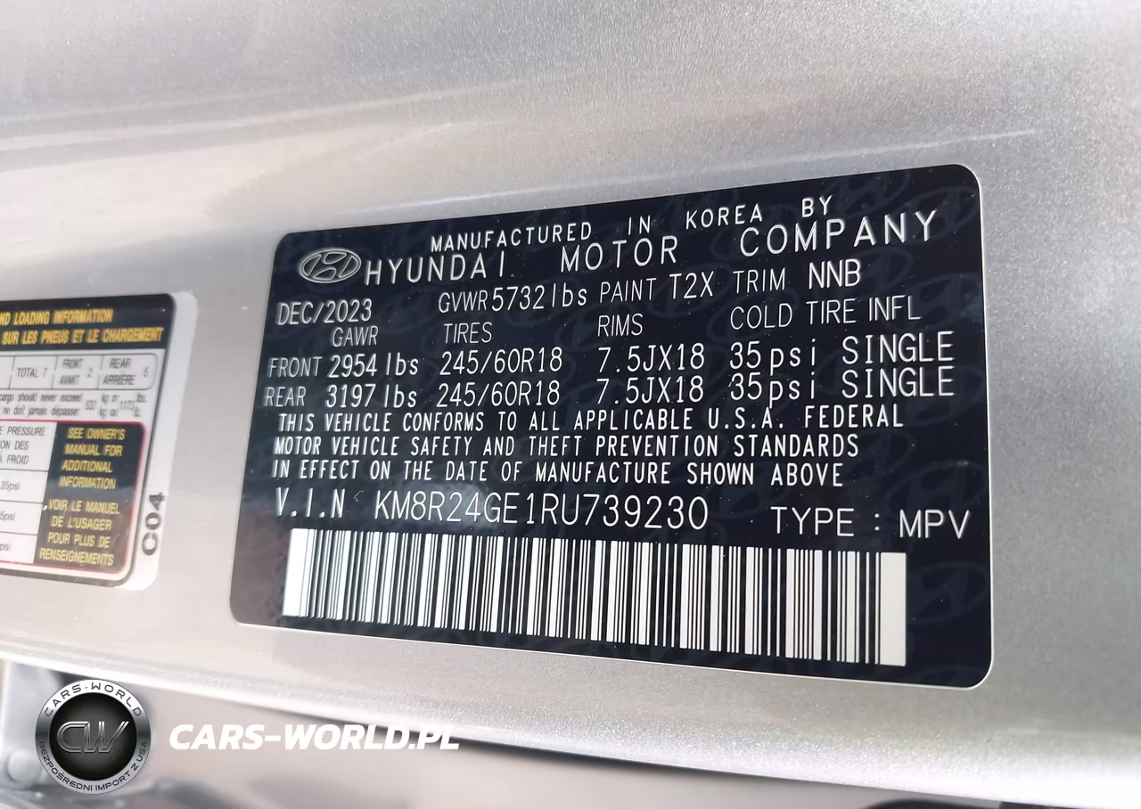 2024 Hyundai Palisade Sel VIN:KM8R24GE1RU739230 - 9