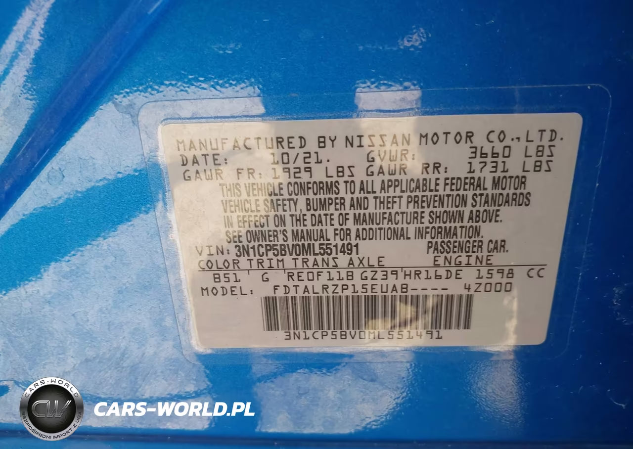 2021 Nissan Kicks S Xtronic Cvt VIN:3N1CP5BV0ML551491 - 9