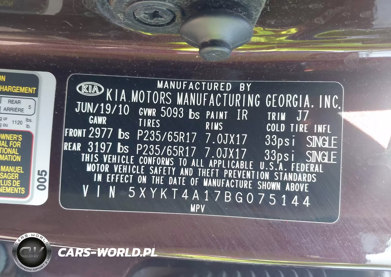 2011 Kia Sorento Lx VIN:5XYKT4A17BG075144 - 9