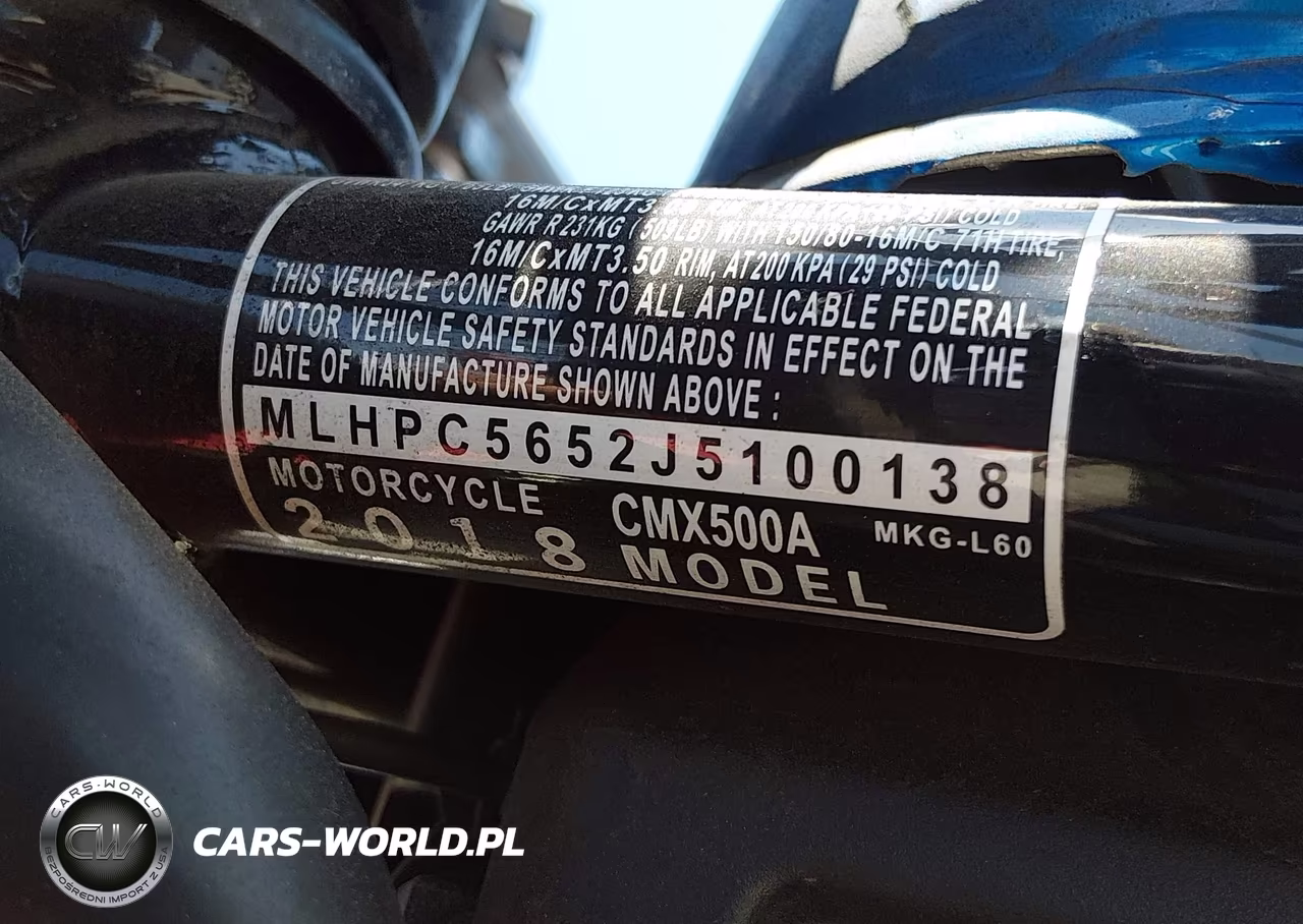 2018 Honda Cmx500 A VIN:MLHPC5652J5100138 - 10