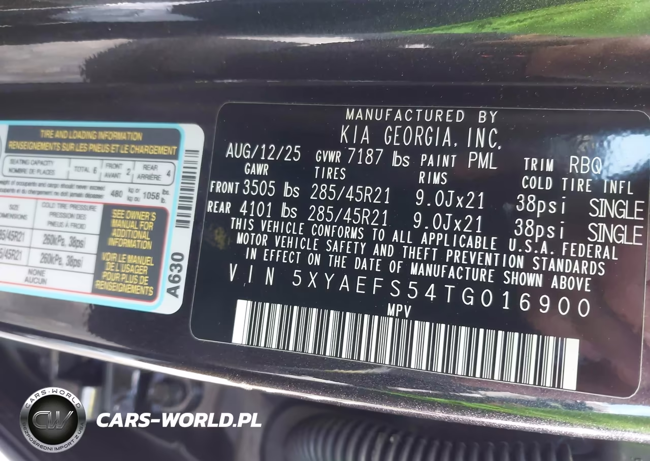 2026 Kia Ev9 Gt-Line VIN:5XYAEFS54TG016900 - 9