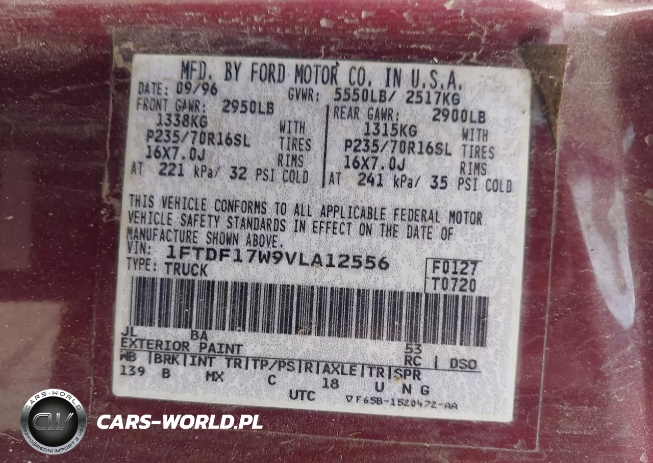 1997 Ford F-150 Standard Lariat-Standard-Xl-Xlt VIN:1FTDF17W9VLA12556 - 9