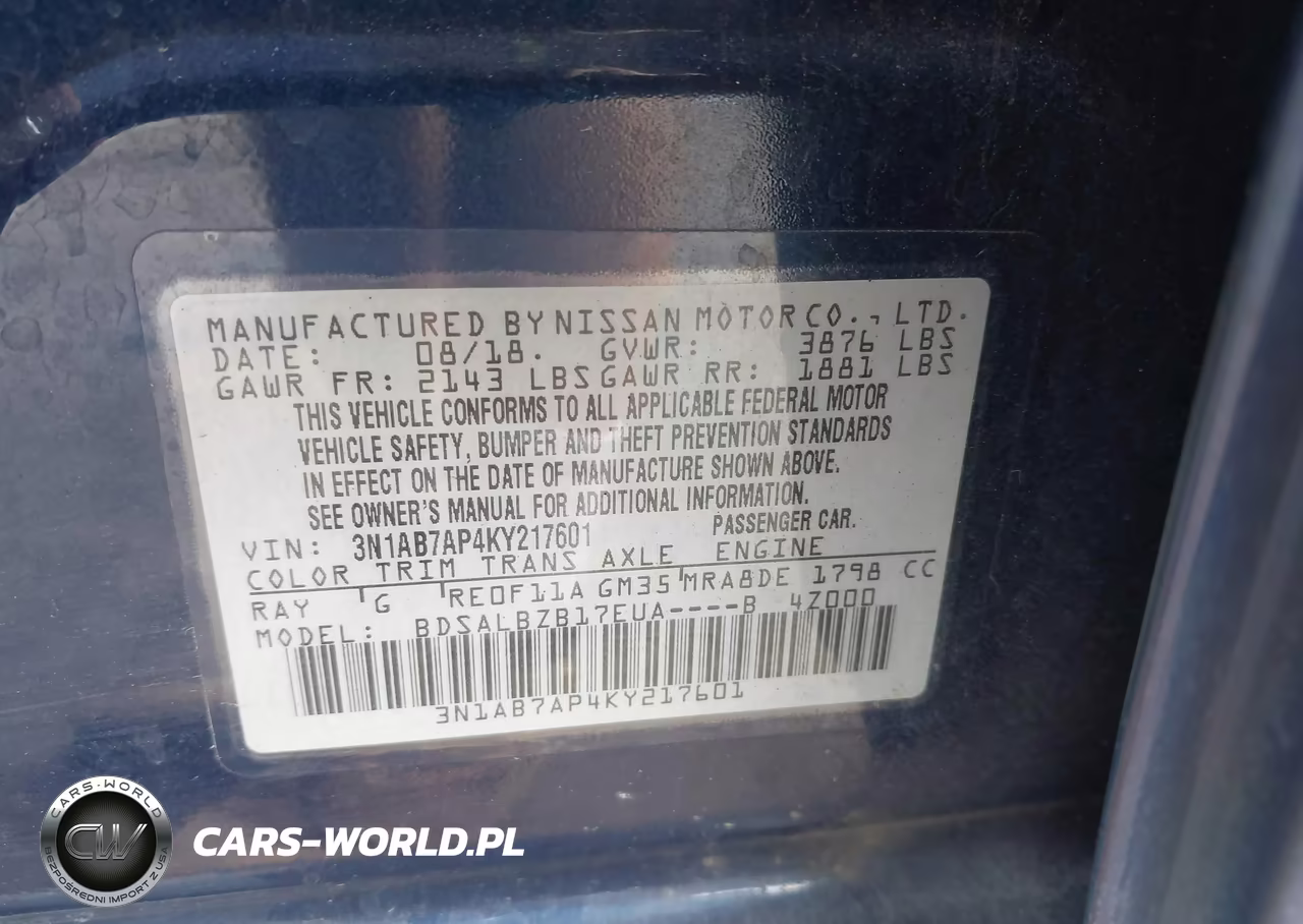 2019 Nissan Sentra S VIN:3N1AB7AP4KY217601 - 9