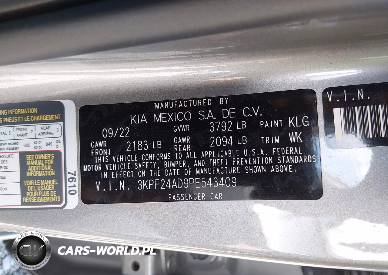 2023 Kia Forte Lxs VIN:3KPF24AD9PE543409 - 9