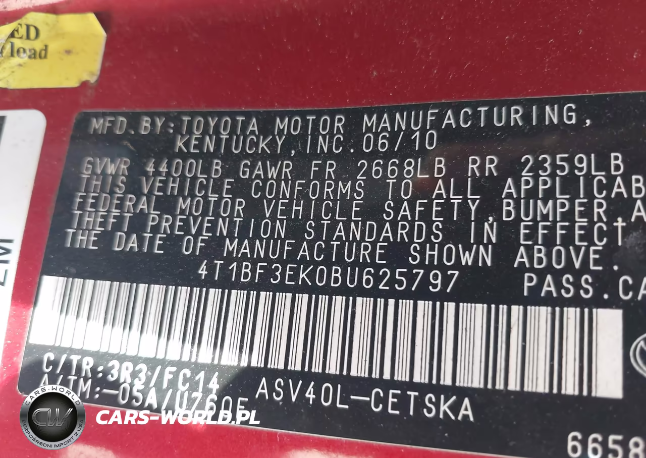 2011 Toyota Camry Se VIN:4T1BF3EK0BU625797 - 9
