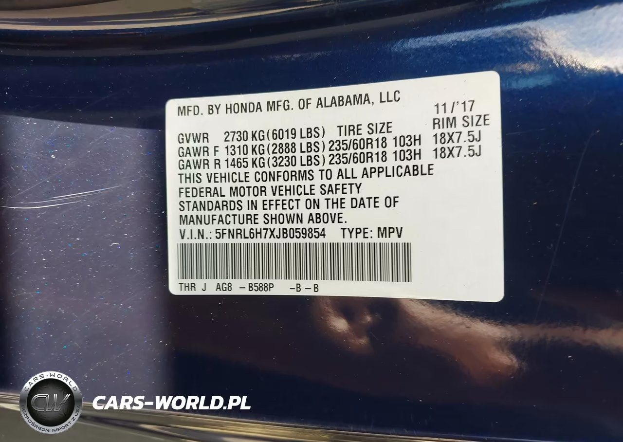 2018 Honda Odyssey Ex-L VIN:5FNRL6H7XJB059854 - 9