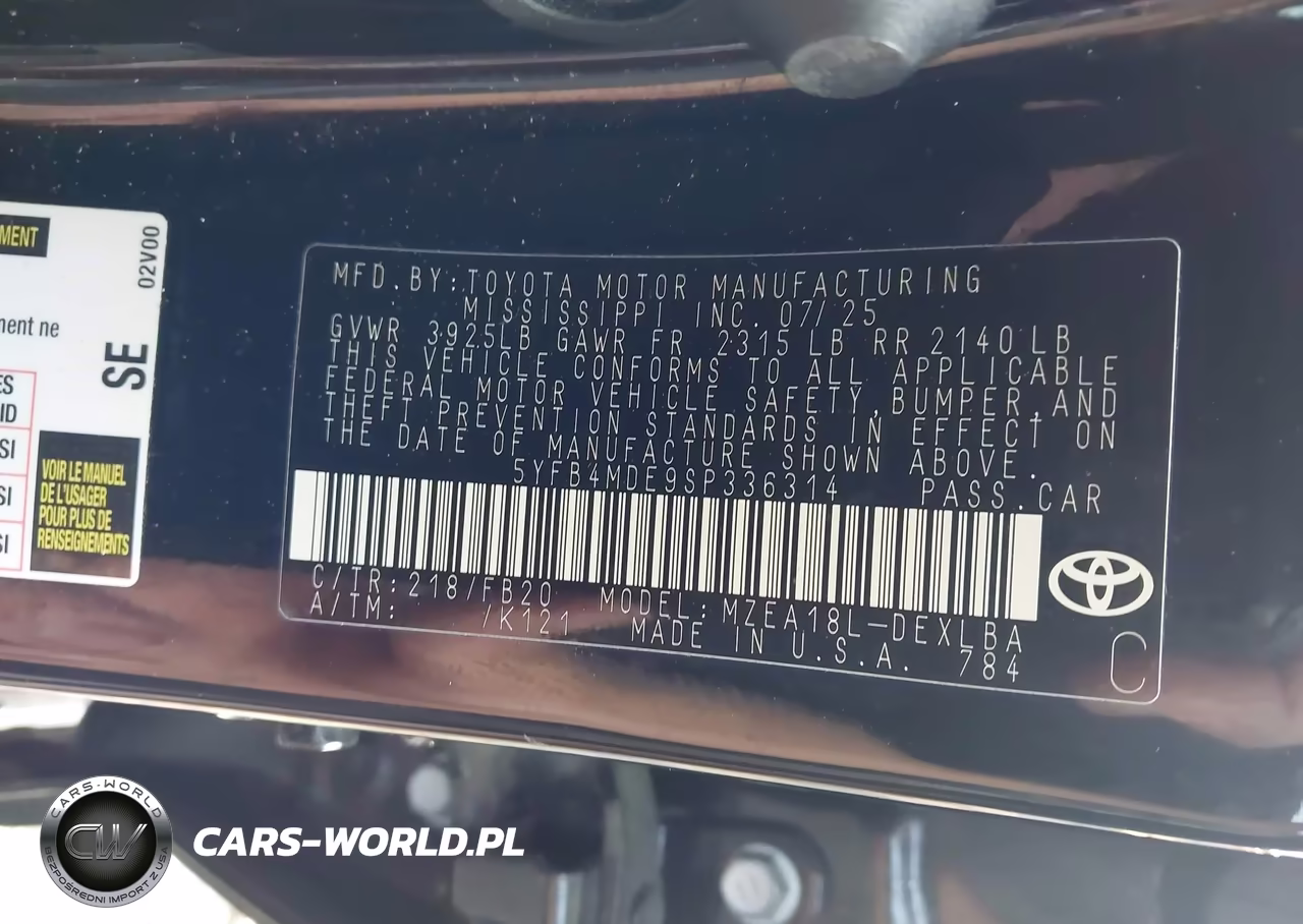 2025 Toyota Corolla Le VIN:5YFB4MDE9SP336314 - 9