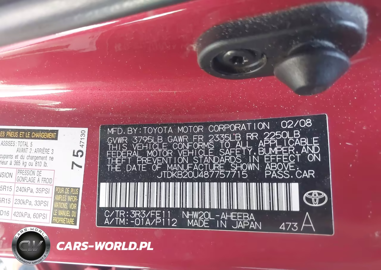 2008 Toyota Prius VIN:JTDKB20U487757715 - 9