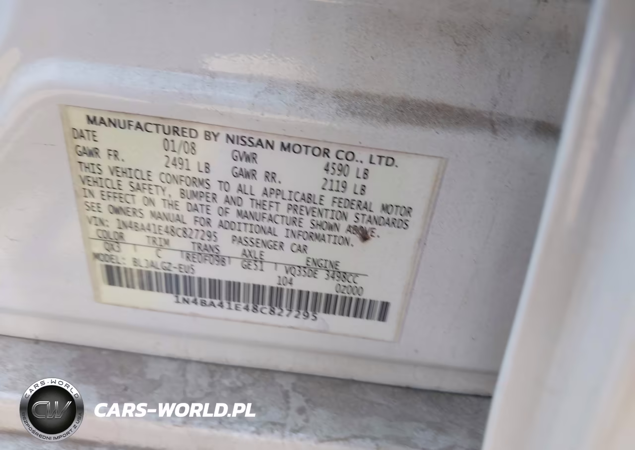 2008 Nissan Maxima 3.5 Sl VIN:1N4BA41E48C827295 - 9