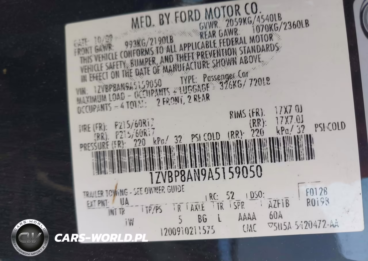 2010 Ford Mustang V6-V6 Premium VIN:1ZVBP8AN9A5159050 - 9