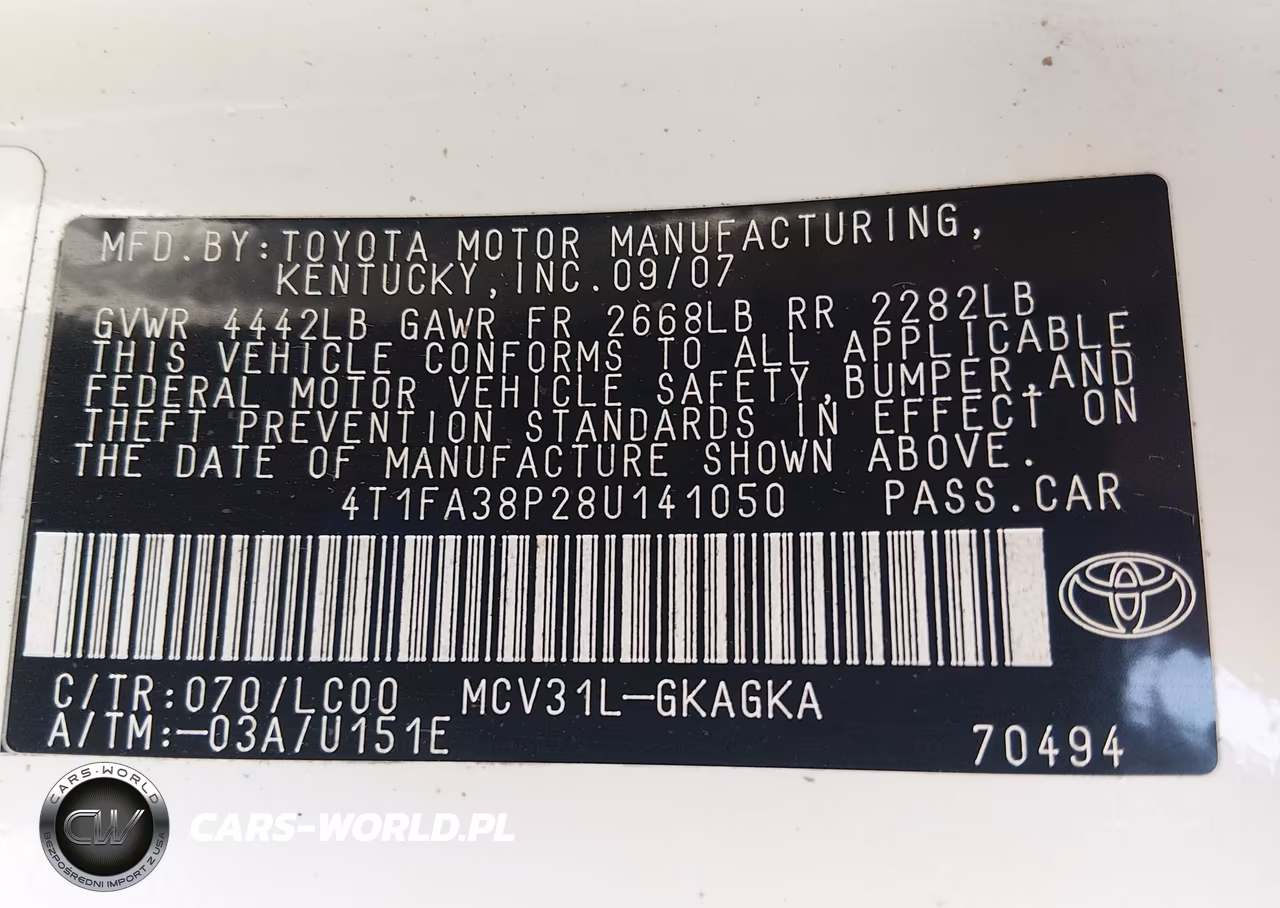 2008 Toyota Camry Solara Sle VIN:4T1FA38P28U141050 - 9