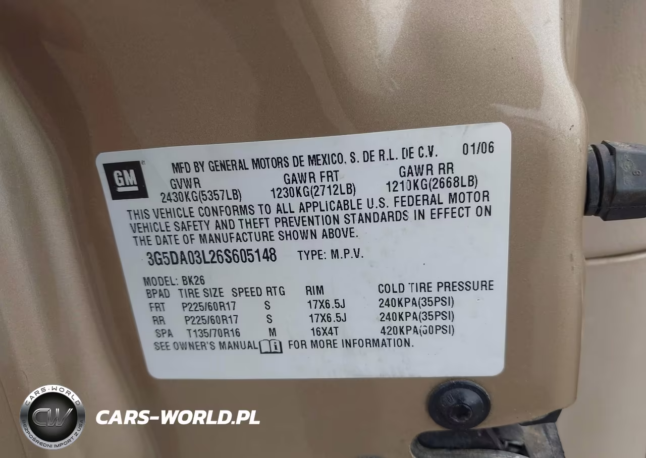 2006 Buick Rendezvous Cx VIN:3G5DA03L26S605148 - 9
