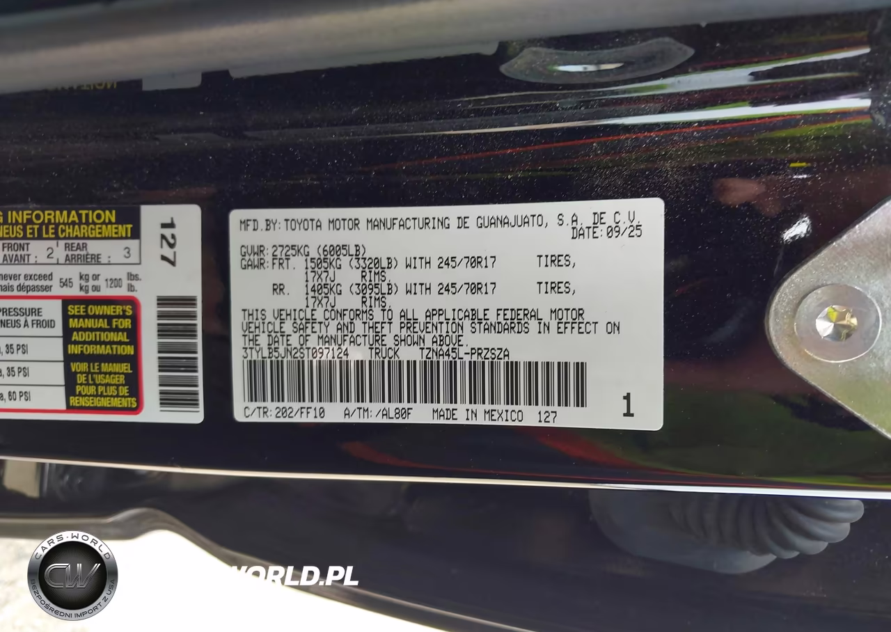 2025 Toyota Tacoma Sr5 VIN:3TYLB5JN2ST097124 - 9