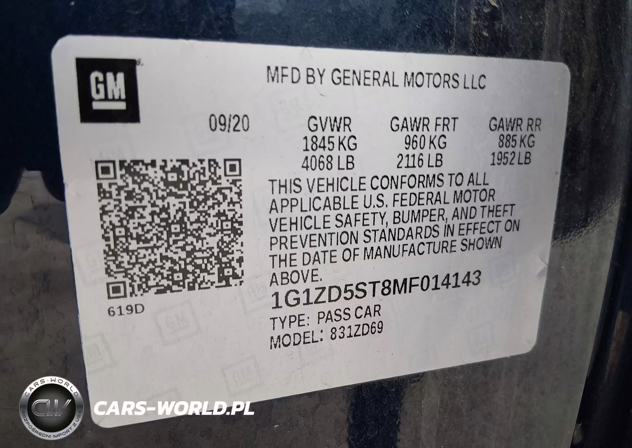 2021 Chevrolet Malibu Fwd Lt VIN:1G1ZD5ST8MF014143 - 9