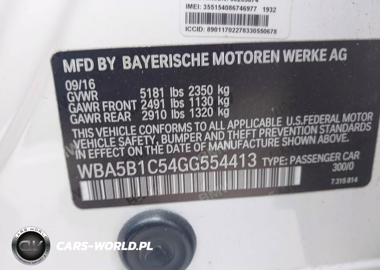 2016 BMW 535I VIN:WBA5B1C54GG554413 - 9