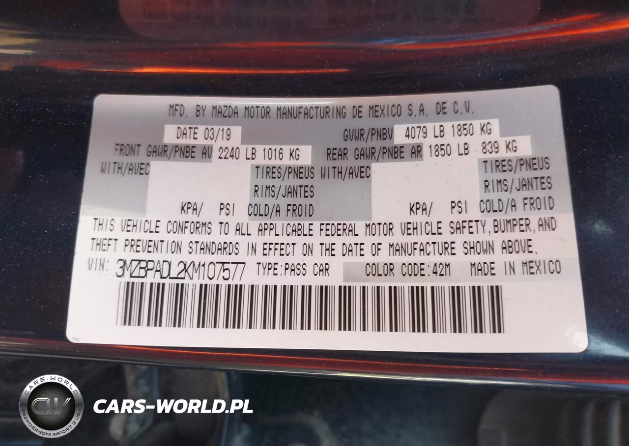 2019 Mazda Mazda3 Preferred Package VIN:3MZBPADL2KM107577 - 9