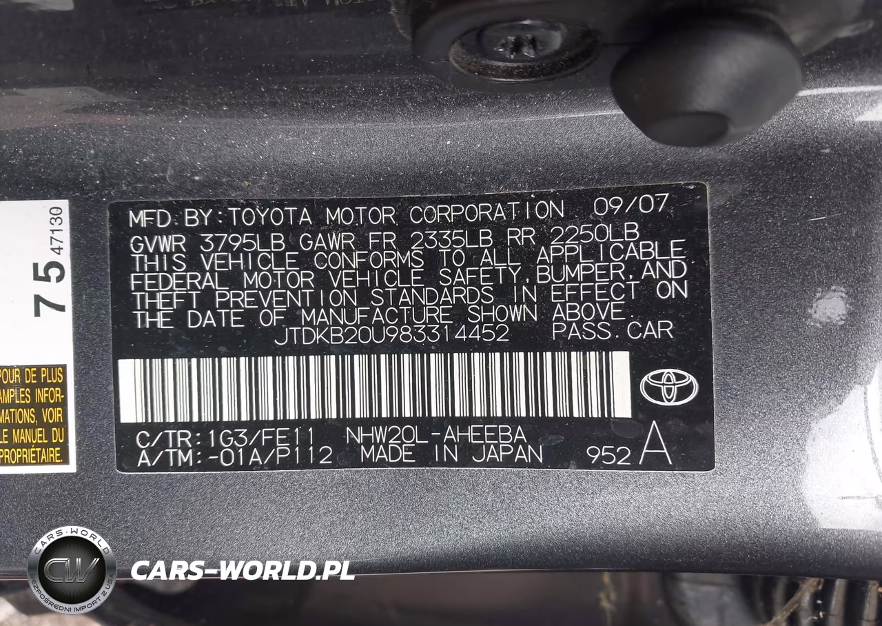 2008 Toyota Prius VIN:JTDKB20U983314452 - 9