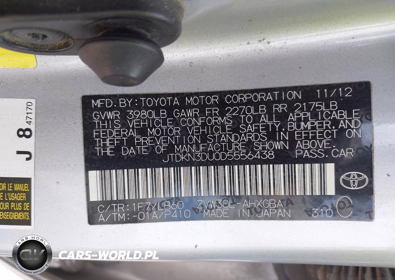 2013 Toyota Prius Four VIN:JTDKN3DU0D5556438 - 9