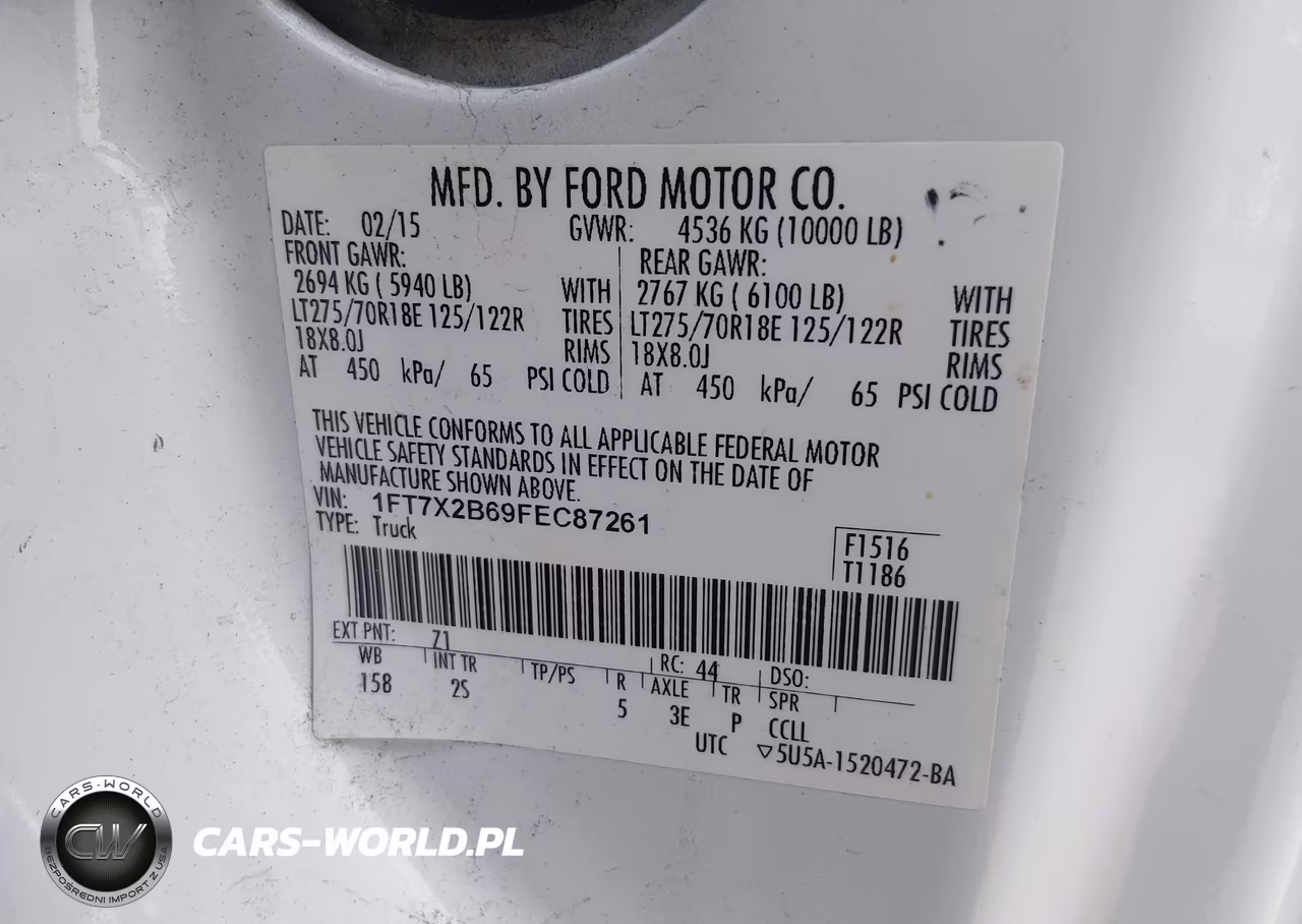 2015 Ford F-250 Xlt VIN:1FT7X2B69FEC87261 - 9