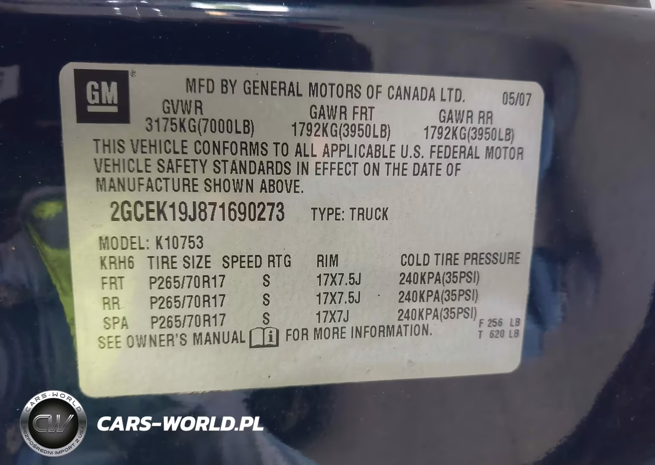 2007 Chevrolet Silverado 1500 Lt1 VIN:2GCEK19J871690273 - 9