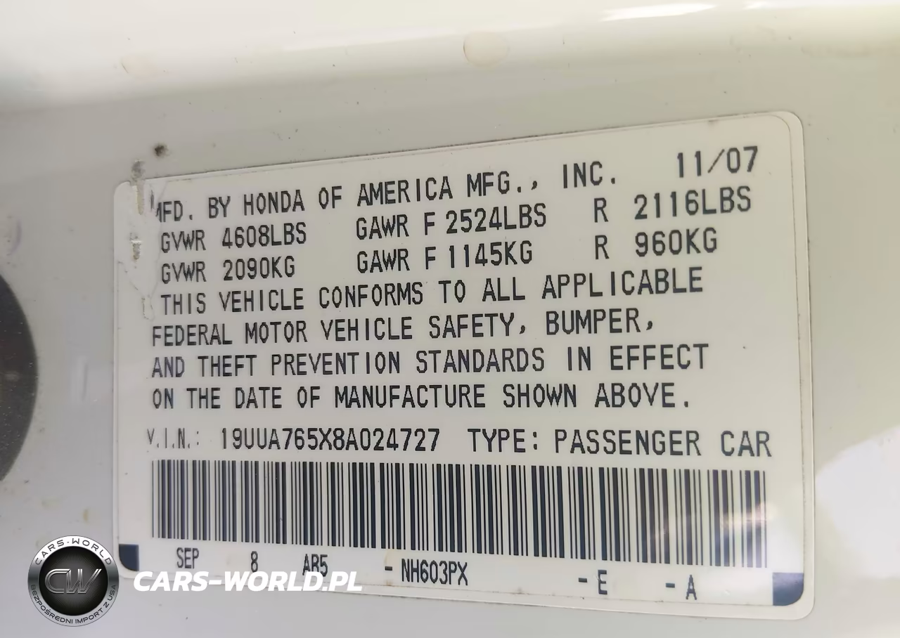 2008 Acura Tl Type S VIN:19UUA765X8A024727 - 9