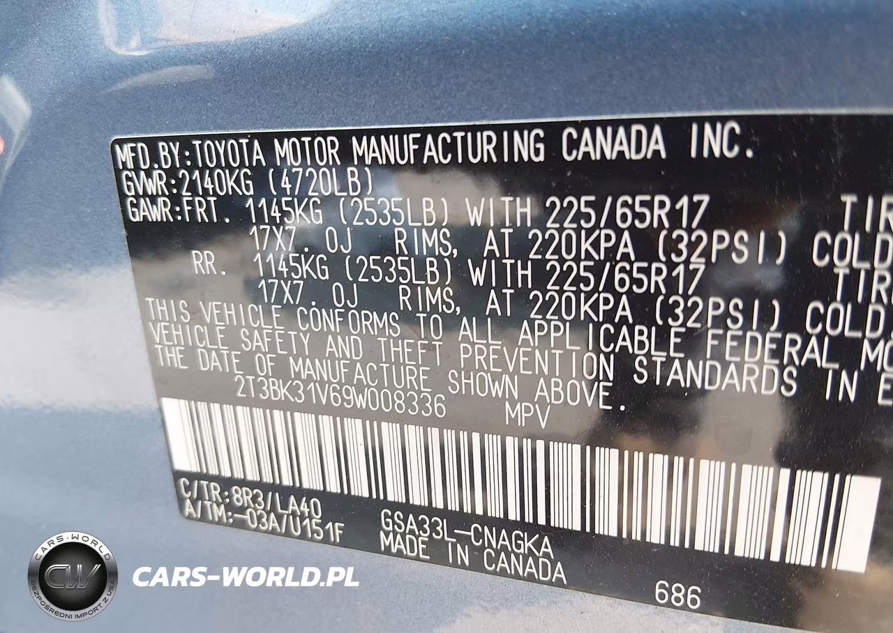 2009 Toyota Rav4 Limited V6 VIN:2T3BK31V69W008336 - 9