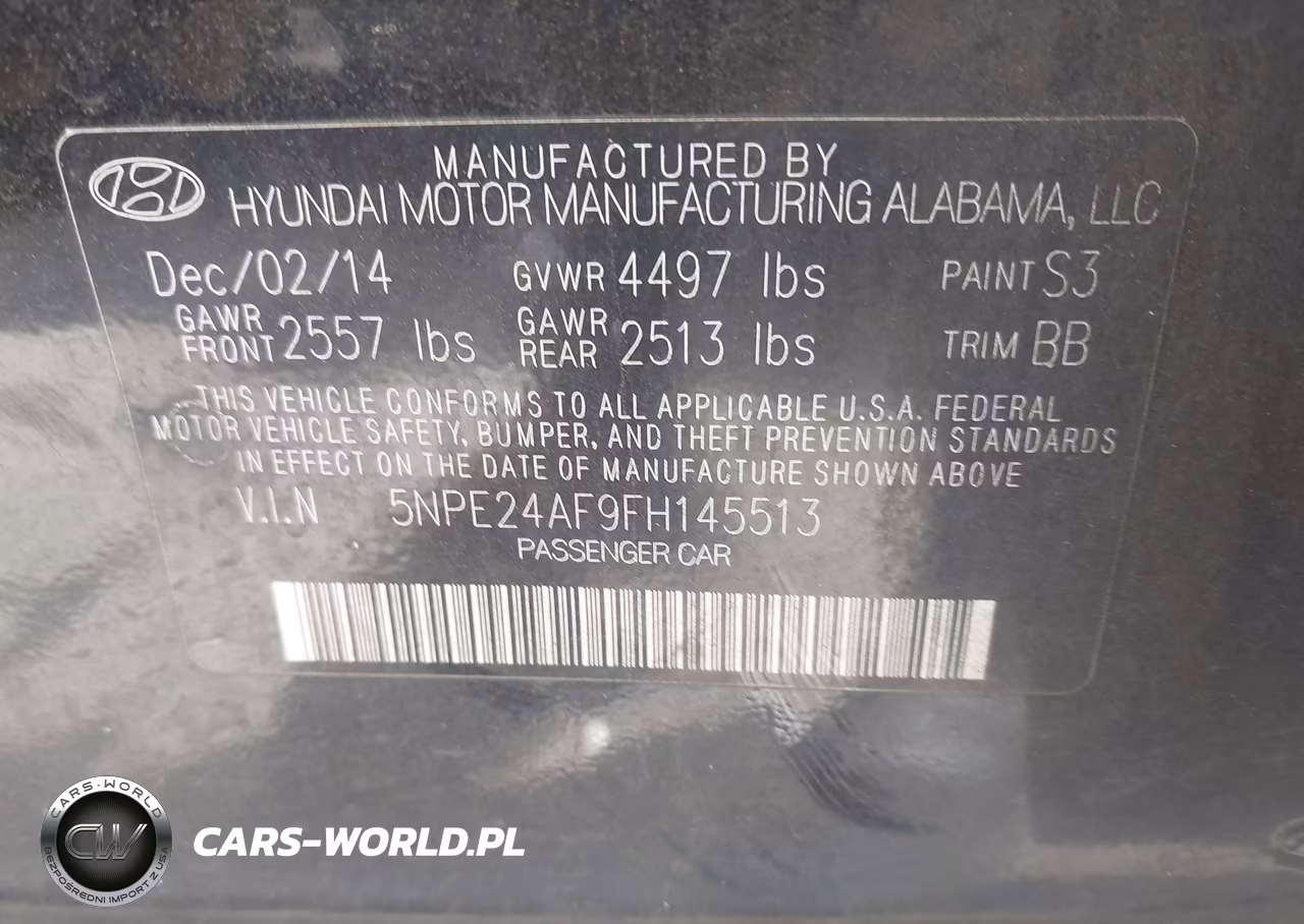 2015 Hyundai Sonata Se VIN:5NPE24AF9FH145513 - 9