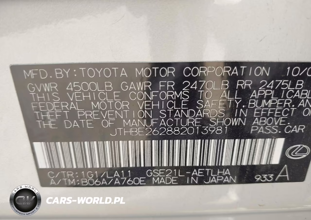 2008 Lexus Is 350 VIN:JTHBE262882013981 - 9