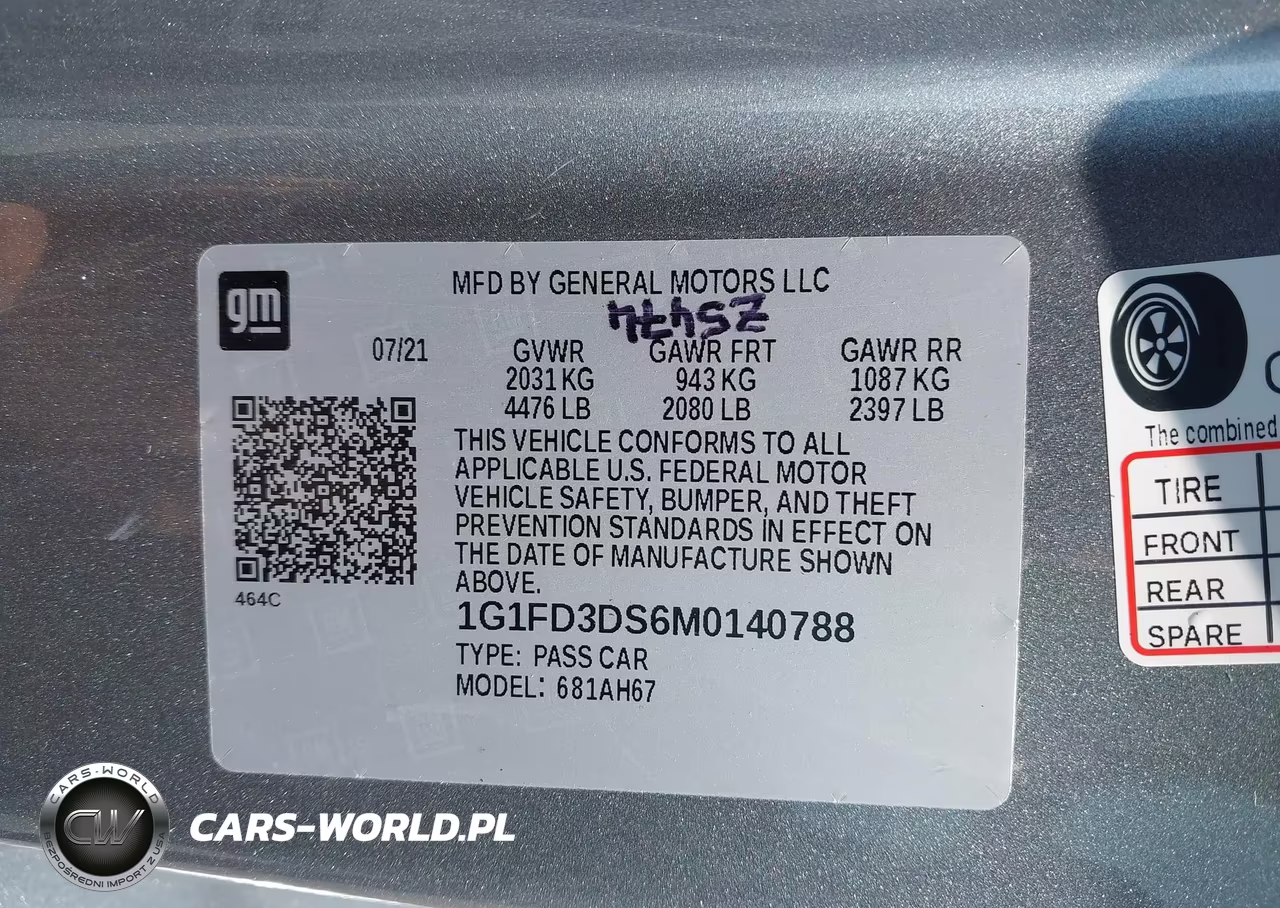 2021 Chevrolet Camaro Lt VIN:1G1FD3DS6M0140788 - 9