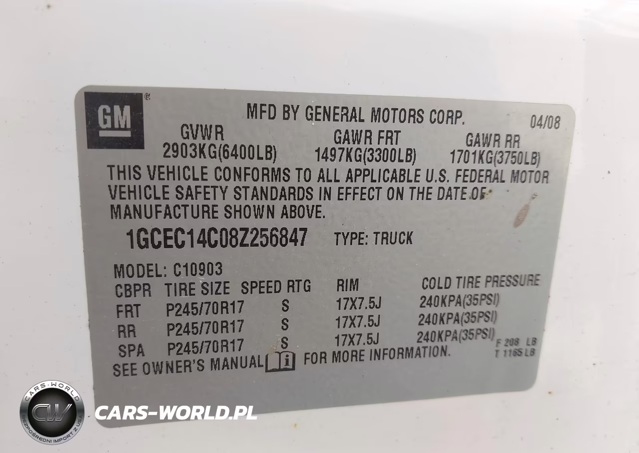 2008 Chevrolet Silverado 1500 Work Truck VIN:1GCEC14C08Z256847 - 9