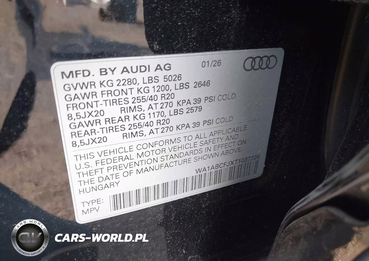 2026 Audi Q3 Tfsi Quattro S Tronic VIN:WA1ABCFJXT1037226 - 9