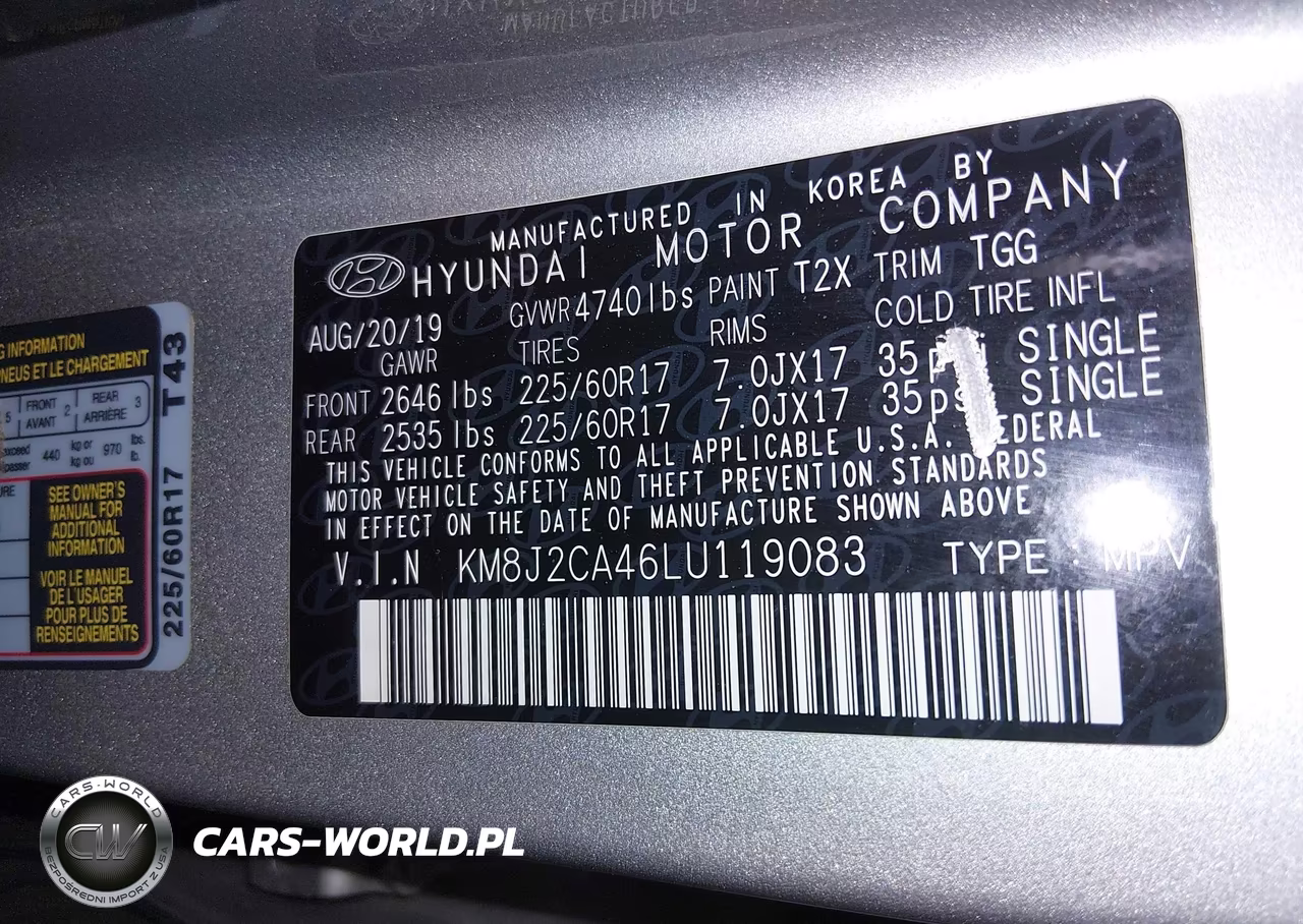 2020 Hyundai Tucson Se VIN:KM8J2CA46LU119083 - 9