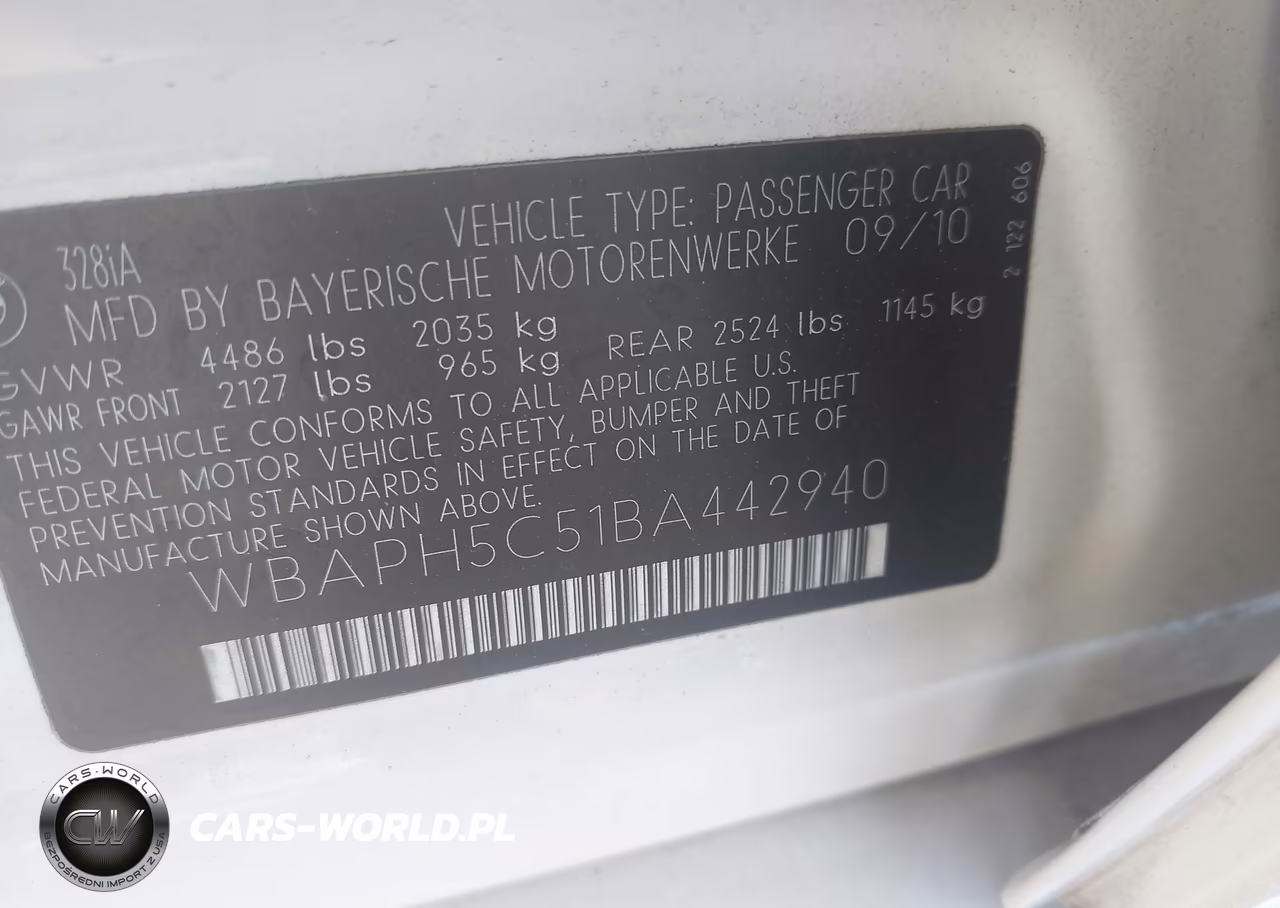 2011 BMW 328I VIN:WBAPH5C51BA442940 - 9