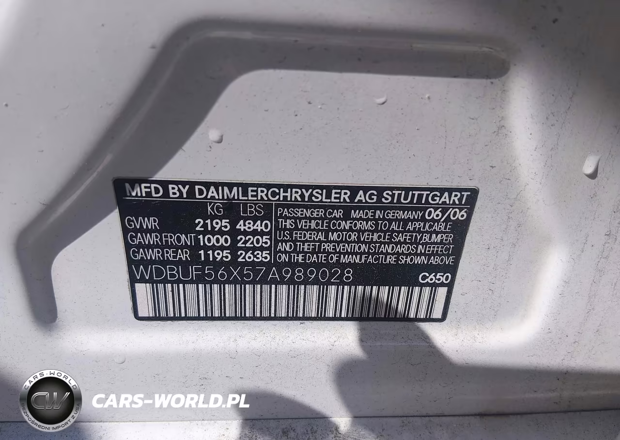 2007 Mercedes-Benz E 350 VIN:WDBUF56X57A989028 - 9