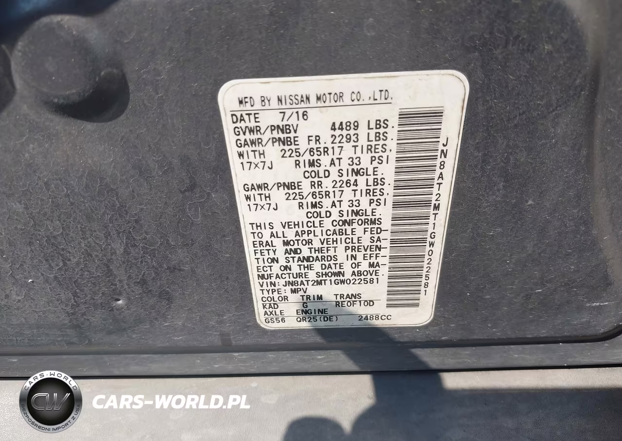 2016 Nissan Rogue S VIN:JN8AT2MT1GW022581 - 9