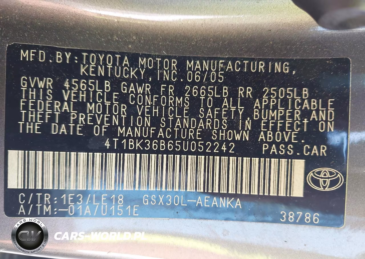 2005 Toyota Avalon Touring VIN:4T1BK36B65U052242 - 9