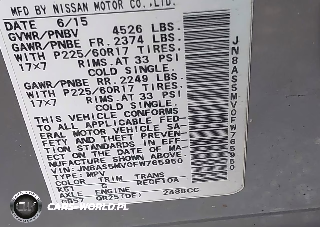 2015 Nissan Rogue Select S VIN:JN8AS5MV0FW765950 - 9