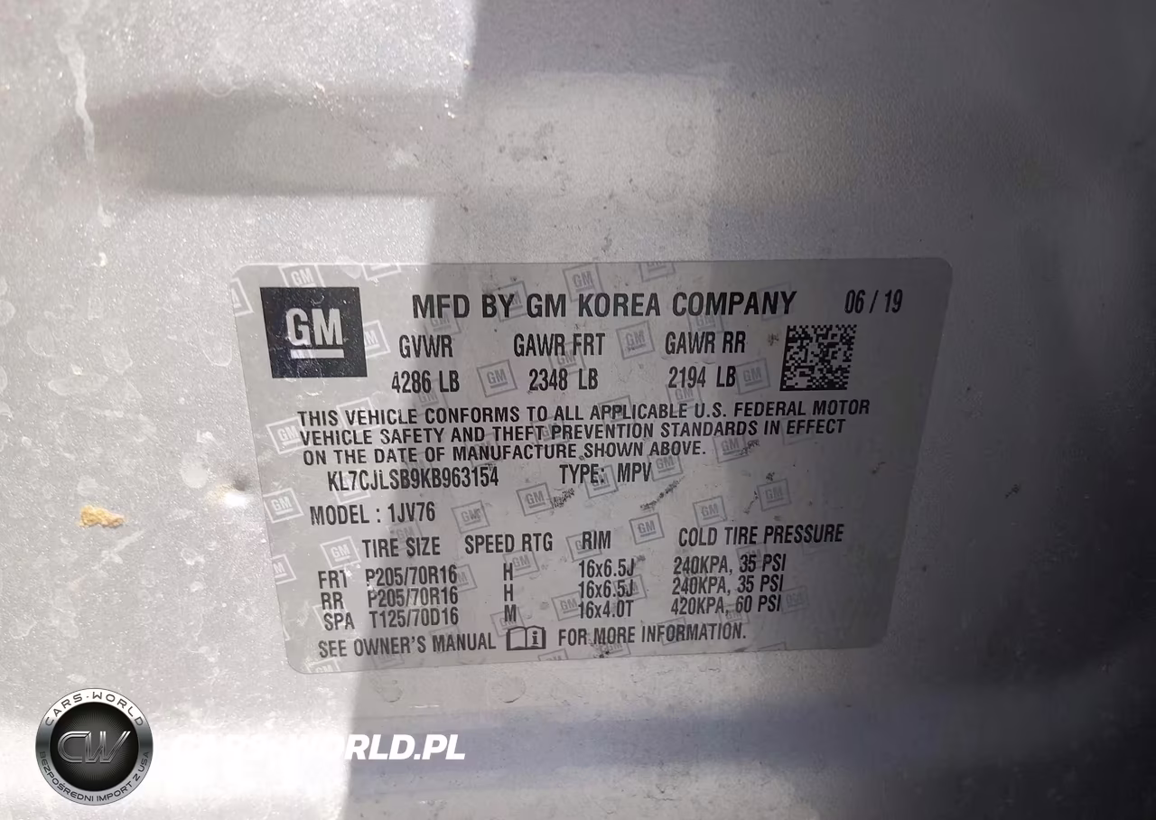 2019 Chevrolet Trax Lt VIN:KL7CJLSB9KB963154 - 9