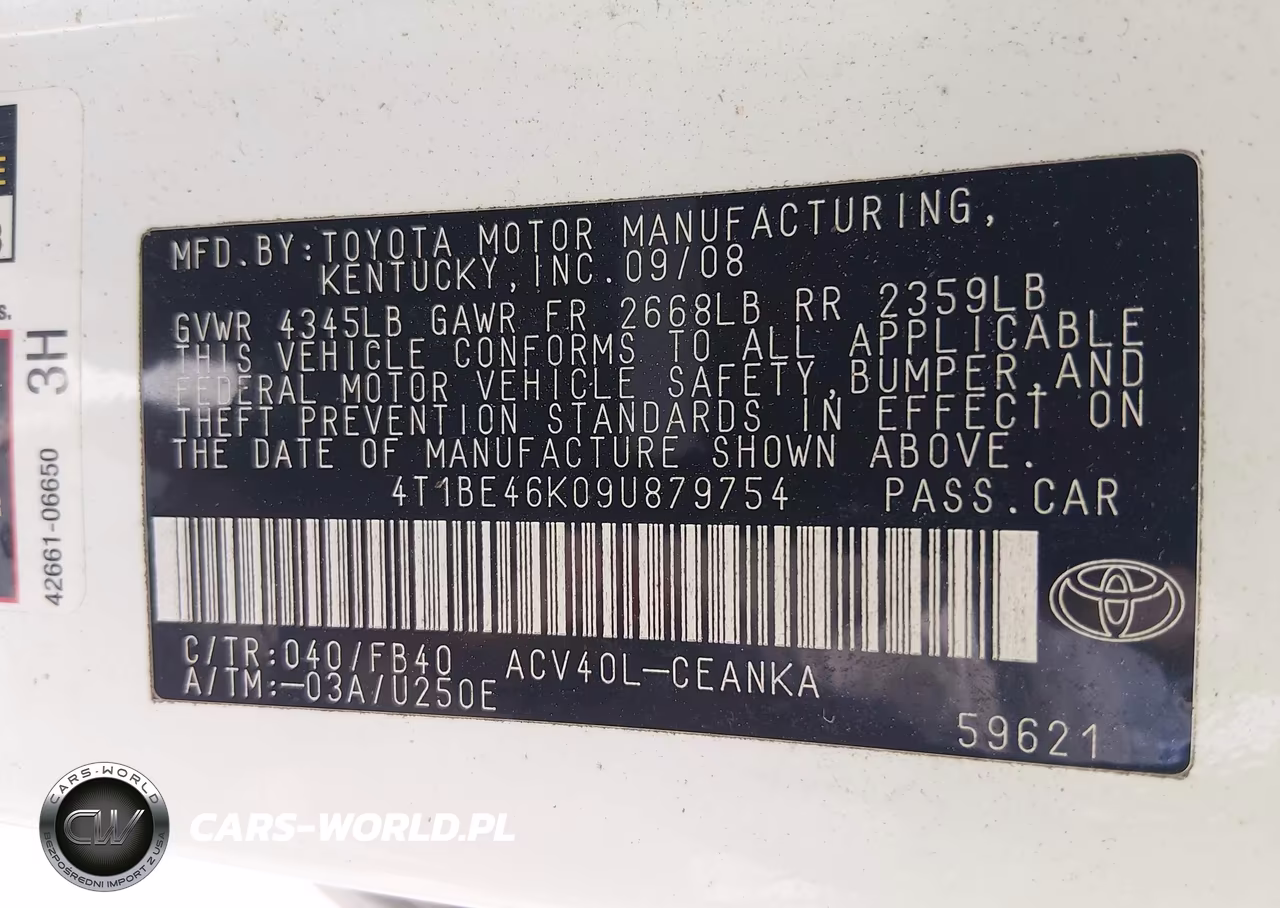 2009 Toyota Camry Le VIN:4T1BE46K09U879754 - 9