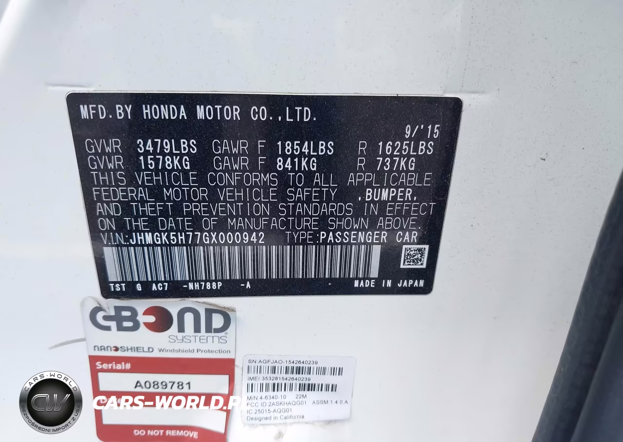 2016 Honda Fit Ex VIN:JHMGK5H77GX000942 - 9