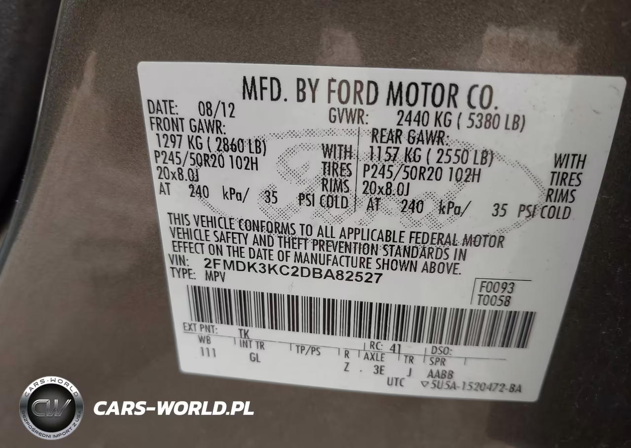 2013 Ford Edge Limited VIN:2FMDK3KC2DBA82527 - 9