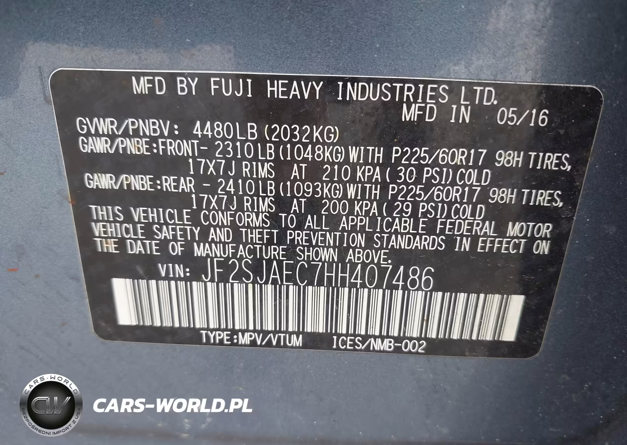 2017 Subaru Forester 2.5I Premium VIN:JF2SJAEC7HH407486 - 9